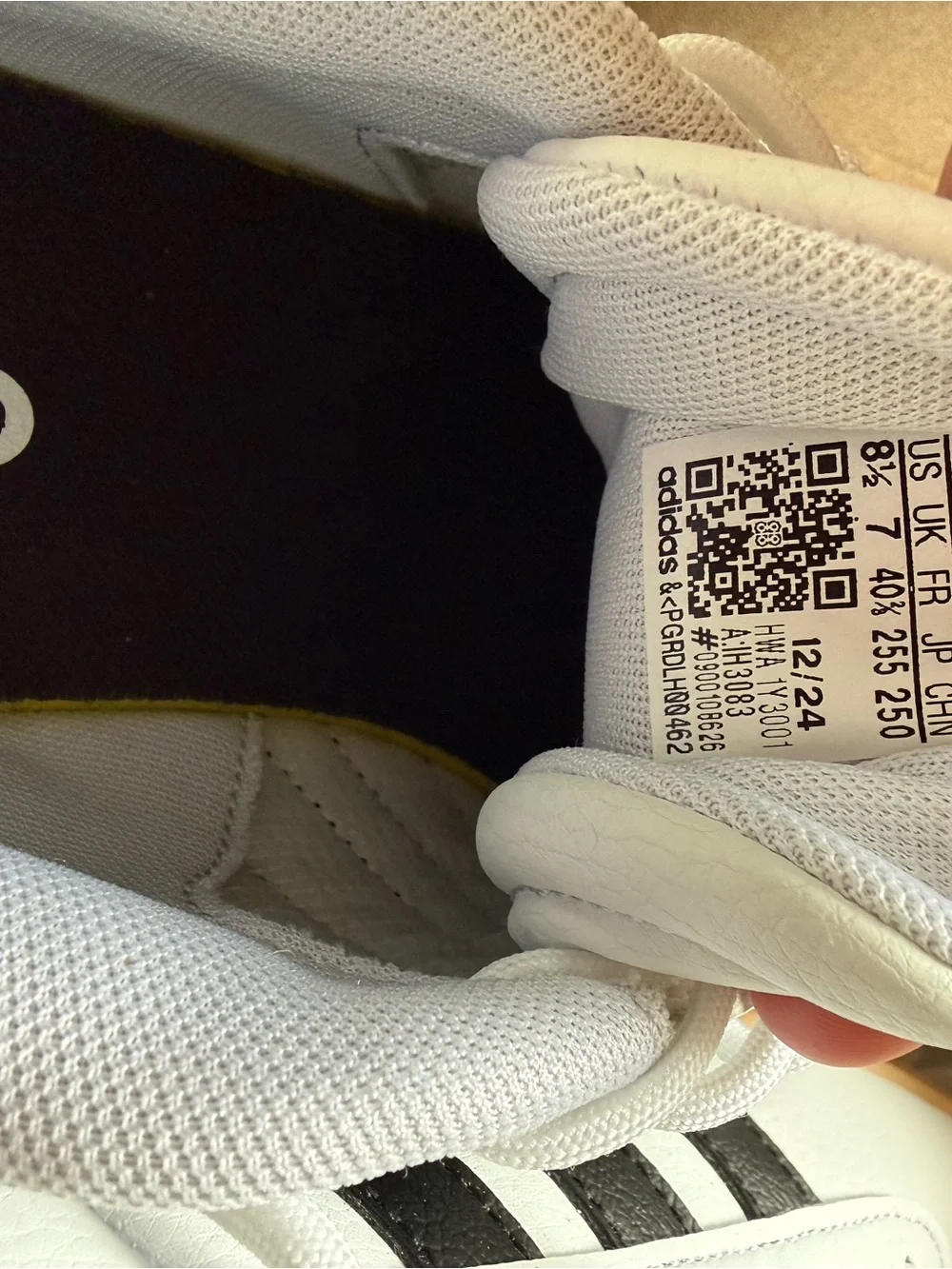 adidas White and Black VL Court Bold Sneakers - Picture 7 of 9